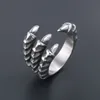 2021 Trend retro titanium stalen ring persoonlijkheid mannen dominante opening scherpe draken klauw ringen sieraden