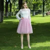 5 Layers 60cm Midi Tulle Skirt Princess Womens Adult Tutu Fashion Clothing Faldas Saia Femininas Jupe Summer Style 210315