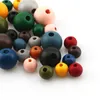 Other Colorful Round Natural Wood Beads Wooden 10/15mm Loose Spacer For Jewelry Making Diy Charm Necklace Bracelet Accessories