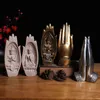 Buddha Statue Feng Shui Home Renovation 20*8 cm White Hand Resin Zen Room Decoration Statues for House 211105