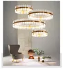 LED lyser modern kristall ljuskrona europeisk stil runda lysande ljuskronor fixture lyx hem inomhus belysning