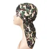 Мода 70 Дизайны мужской атласный дизайнер Durags Bandana Turban Wigs Мужские шелковистые Durag головные уборы головных головных уборов пиратская шляпа Acsesster300p