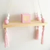 Bathroom Storage & Organization Shelf Wall Child Ins Nordic Style Solid Wood Macaroon Beads Wooden Tassel Room Partition Childre