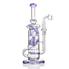 Dwa style Fioletowy Szisza Fab Jajko Shisha Szklane bonga wodne Recyler Dab Rigs Mocne fajki wodne Bubbler Palenie Bongo 14,4 mm