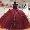 キラキラ鍛冶屋甘い16ボールガウンドレスビーズスパンコール3D花恋人Vestido de 15 Anos Quinceanera 2021