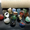 17pcs/Lot randomly mixed with coloured glaze rings Murano gold foil color ring more 17-19 mm