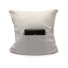 pillowcase Decorative Pillow 40*40cm Sublimation Blank Book Pocket Cover Solid Color Polyester Linen Cushion Covers Homes