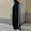 MINGLIUSILI noir pantalons de survêtement femmes automne Style coréen mode impression Joggers femmes décontracté all-match taille haute pantalon 211105