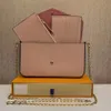 디자이너 핸드백 luxurys 여성 저녁 가방 지갑 3pcs 양각 체인 스트랩 어깨 crossbody 지갑 가방 상자