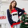 Pull pour femme mignon et laid Noël tête de père Noël pull tricoté col rond pull pull de Noël en vrac pulls Y1118