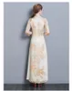 Vietnam Vestito per Le Donne Ao Dai 2021 Primavera Estate Nuovo Floreale Elegante Cheongsam Tradizionale Folk Qipao Vestiti Asiatici Vestidos228D