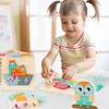 Barn djur 3D Trädubblar Strip Puzzle Taling Stacking Jigsaw Education Toy for Children Factory 10 PCS WHO9218629