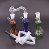 Commercio all'ingrosso mini vaso di vetro piattaforma petrolifera Bong Thick Pyrex Travel Glass Water Dab Rigs Bong per fumare con ciotola di olio di vetro e cannuccia di silicone