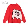 Spring Autumn Women Pullover Sweaters O Neck Cartoon Pig Pretty Vintage Japan Style Ladies Knitwear Jumper Tops C-068 210914