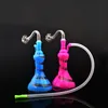 Pipe à eau en verre portable Bongs matrice en ligne perc Dab Rig mini tabac tuyaux à main barboteur narguilés avec tuyau et tuyau de brûleur à mazout en verre mâle