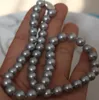 9-10 мм Южное море Серое жемчужное ожерелье Choker 18 дюймов 925 серебряная застежка