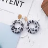 Koreanische Mode Geometrische Hohl Kreis Wildleder Leopard Runde Ohrringe Sexy Süße Metall Pailletten Winter Frauen Schmuck Geschenke Baumeln Kronleuchter