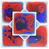 Art3D Liquid Sensory Floor Decoratieve tegels, 30x30cm Square, zwart-blauw-rood, 1 tegel