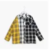 Männer Casual Hemden Koreanische Version der Farbe Passenden Plaid Frauen Designer Unisex Langarm Hemd Hohe Qualität Stil Kleidung