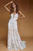 Vintage Crochet Cotton Mermaid Wedding Dresses 2022 Sexy V-neck Backless Country Bohemian Garden Bridal dress vestido de novia