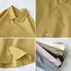 Sping Autumn Korean Fashion Mens Shirts Daily Casual Loose Button Down Cooton Long Sleeve Black Khaki White Shirts 4XL 5XL 210528