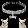 Bling Athestone Dog Collar Crystal Puppy Pet Cat Cat Dog воротники повод для маленьких средних собак аксессуары S M L2324680