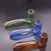 glass oil burner pipe labs sherlock hand spoon pipes for dry herb water bong smoke Blunt bubbler with Carb Hole mix color