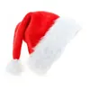 Chapéus de Natal de alta qualidade para adulto pelúcia engrossar chapéu de santa para criança ano novo presente feliz festival fontes decoração