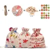 Gift Wrap 24 Decorative And Hanging Small Cloth Bags Drawstring Bag Advent Calendar Christmas Cotton Linen Set