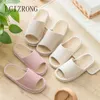 Comfortable Unisex Bed Slippers Women Designer Home Linen Beach Shoes Harajuku Bohemia Style Slides Female Flip Flops Y1120