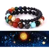 Perles Brins Univers Huit Planètes Système Solaire Voie Lactée Bracelet Hommes Et Femmes Couples Pierre Naturelle Chakra Bijoux En Gros Fawn2