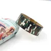 Zwpon Fashion Camouflage Wide Vegan Leather Cuff Bracelet Summer Camouflage Brand Magnet Bracelet for Woman Female Jewelry Q0719