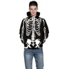 Hoodies dos homens moletom skull cópia de esqueleto homens / mulheres com capuz tracksuit tops Outdoor 3D Outwear YXQL757