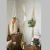 Macrame parede pendurado plantador cabides ar planta gancho titular varanda decoração parede plantador pote tecido cesta boêmio makrama 210307k