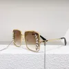 Sunglasses Classic Square Large Lenses Gradient Color Women's Gold OMU88US Diamond Inlaid Fashion Glasses
