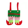 Decorazioni natalizie pantaloni elfo sacchetto regalo caramelle con gonna verde e brodo a strisce da piccolo per bambini per feste su218v