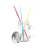 Sublimation Drinkware 15oz Blank Clear Frosted Mason Jars med handtag för DIY älskare Dubbelvägg 430 ml Glas Muggar Värmeöverföring Utskrifter Tumblers Lid Straw