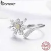 925 Sterling Silver Blooming Dandelion Love CZ Bagues Réglables pour Femmes Mariage Fiançailles Bijoux SCR471 211217