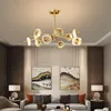 Lámpara de araña Led de cobre Molecular, iluminación para decoración del hogar, pulsera nórdica de lujo para sala de estar, lámpara de techo de cristal con grietas