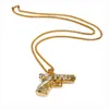 Mode Hip Hop Iced Out Hanger Ketting Sieraden Gouden Ketting Pistool Vorm Pistool Kettingen Voor Mannen