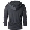 Men Hoodie Plus Size Punk Pu Leather Long Sleeve Lace Up Black Blue Streetwear Gothic Casual Hooded Sweatshirt Spring Tops 201103