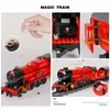 O Magic Steam Train Model Building Blocks Mold King 12010 App RC Treinamentos Motorizados Montagem Tijolos Educação Crianças Presentes de Natal Brinquedos de Aniversário para Crianças