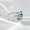 Oevas 100% 925 sterling zilveren paraiba toermalijn edelsteen ringen voor dames mousserende hoge koolstof diamant bruiloft fijne sieraden 220222