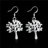 Energy tree sterling silver plated earrings size 3 8CM 1 9CM DMSE874 fashion 925 silver Plate earring jewelry Dangle & Chandelier251p