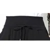 [EAM] Spring Fashion Black Solid Drawstring Pockets Causal Loose Big Size Women High Waist Harem Pants RA224 210925