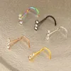 Tiancifbyjs Coloré Stud isolant en acier inoxydable 316L pour femmes hommes CZ Crystal Nez Piercings 20g Vis Piercing Bijoux
