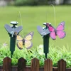 Kunststoff solarbetriebene fliegende Schmetterling Vogel Sonnenblume Garten Dekorationen Pfahl Ornament Dekor Schmetterlinge Kolibri Hof Dekoration lustige Spielzeuge WLL668