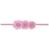 Rhinestone Poligonal Flowers Criança Hairband Handmade Floral Bebê Elástico Headband Infantil Headwear Party Decoração