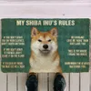 3D My Shiba Inu zasady Wycieraczowe Non Slip Drzwi Maty podłogowe Decor Porch Doormat 210727