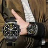 Montres-bracelets MEGIR noir luxe hommes montre-bracelet homme bracelet en cuir étanche chronographe sport hommes montres horloge heure Quartz